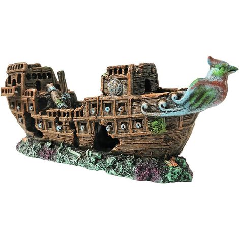 Aquariumdekorationen in Form eines Piratenschiffs – aus Kunstharz