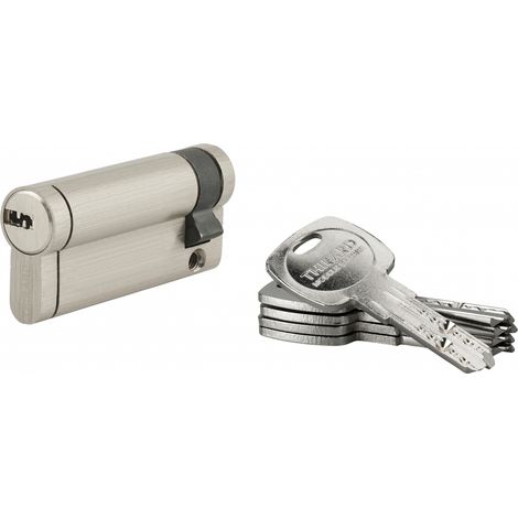 Thirard – Cylindre de serrure demi-cylindre Trafic 12 – Longueur 60x10mm – Nickel satin – 5 clés – Protection anti-arrachement, anti-perçage, anti-casse