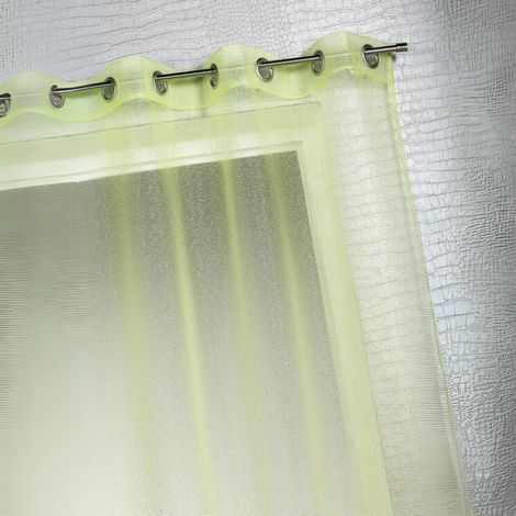 Voilage organza à fines rayures horizontales Vert clair 140x240 cm