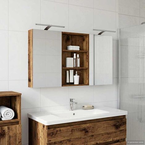 vidaXL Bathroom Cabinet Set 3 pcs 120 x 10.5 x 60.5 cm Engineered wood (1/5)