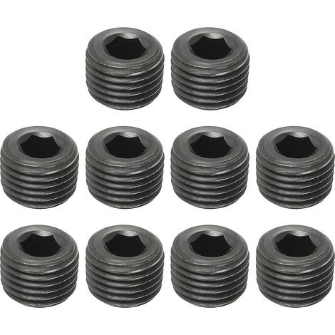 10 Pcs 1/4NPT Mâle Bouchon de Tuyau Acier Inoxydable Massif Noir (1/5)