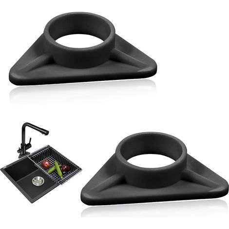 2 x Plastic Sink Reinforcement for Stainless Steel Sink Taps, Stabilisation of Plumbing for Stainless Steel Sink Thin Wall Stabilizer Anti-Swing and ABS Spring (1/5)