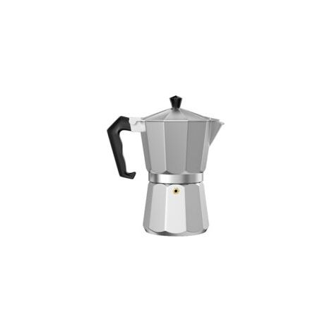 Cafetière Italienne 6 Tasses en Aluminium, Cafetière Moka Classique, Expresso Maker avec Valve de Sécurité, Joint Silicone, Compatible Gaz Vitrocéramique Électrique, Design Élégant Argenté (1/5)