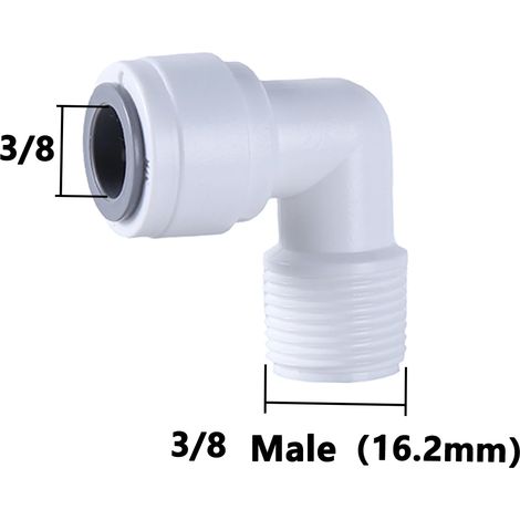 (11-10 pièces) Coude pour tuyau d'eau RO, filetage mâle/femelle 90°, 1/4" et 3/8", raccord rapide pour filtre à osmose inverse d'aquarium. (1/5)