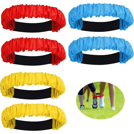 6 pièces Bandes de Course à 3 Pattes, Bande de Course à Trois Pattes Élastique avec Adhésifs Magiques pour Jeu de Course à Relais Carnaval Field Day (1/5)