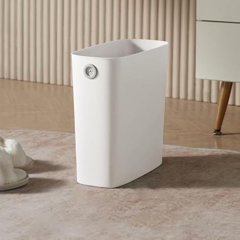 Poubelle en Plastique, Poubelle Mince ¨¤ Dessus Ouvert pour le Bureau ¨¤ Domicile, 11x10,6x5,1 (WHITE) (1/3)