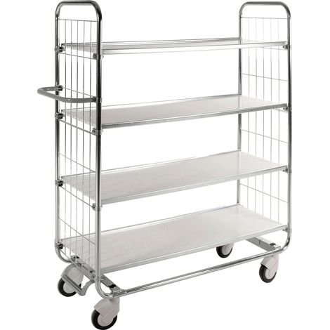 Kongamek Bordwagen verzinkt mit 4 laminierten Böden 1200x425mm und Bremse