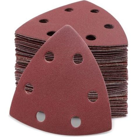 60 Pièces Delta-Triangles de Ponçage Papier Abrasifs pour Ponceuse Delta - 93 x 93 x 93 mm Triangles Abrasifs Autoagrippants (Grain 40/80/120/180/240/320, 6 Trous)