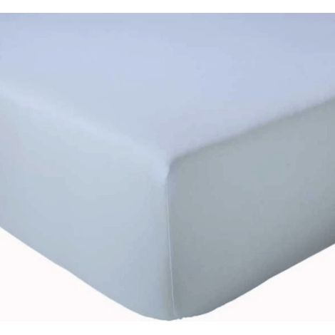 Drap Housse coton bonnet 23 cm fabriqué en France Gris clair 90x190 cm