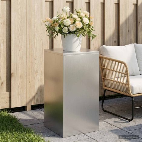 vidaXL Soporte de plantas Plateado 30 x 30 x 60 cm Acero (1/5)
