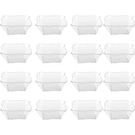 Lot de 48 coupes à dessert rondes en plastique transparent épais, pour gâteaux et autres gourmandises, 9 x 9 x 3,5 cm (1/5)