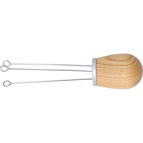Distributeur à Aiguille pour Café Moulu, Agitateur et Niveloir avec Manche en Bois (Finition Argent Frêne) (1/5)