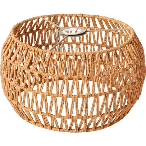 Emitto Lamp Shade Boho Paper Rope Light Shade Metal Frame for Bedroom Yellow (1/5)