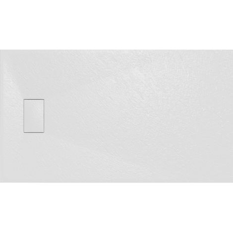 Aquariss SMC Slate Effect Shower Enclosure Tray Base 80cm Wide and Length 140cm White