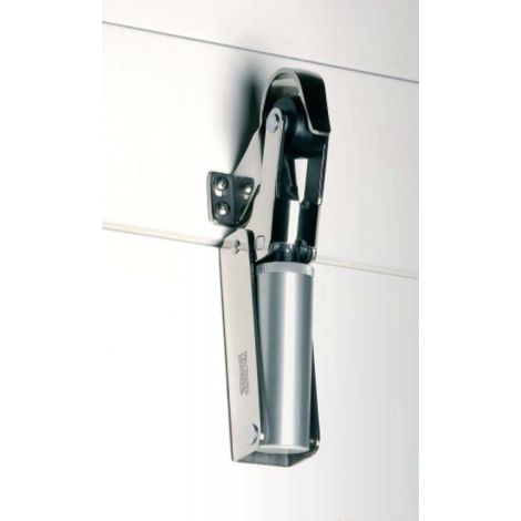 Frein de retenue inox AISI 304 – Dimensions H 200 x l 27 mm – Déport 64 mm – Pour porte jusqu'à 100 kg – Justor (1/2)