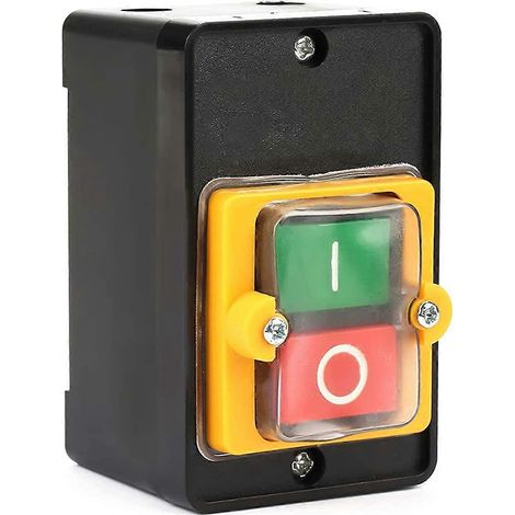 Interrupteur à bouton-poussoir, 220 V/380 V CA, 10 A, étanche, commande marche/arrêt, pour machine-outil. (1/5)