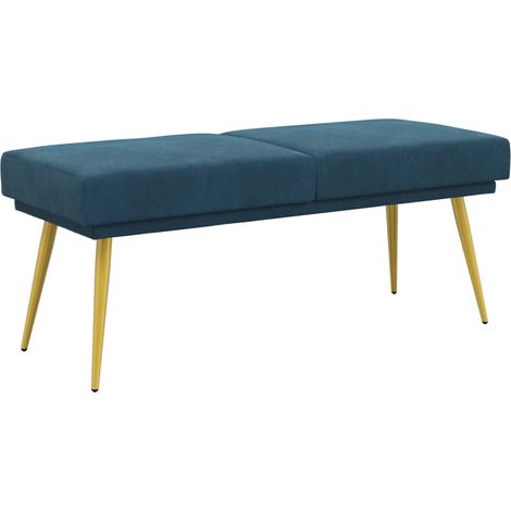 Double-Layered Bench Blue 120 x 45 x 46 cm Velvet vidaXL (1/5)