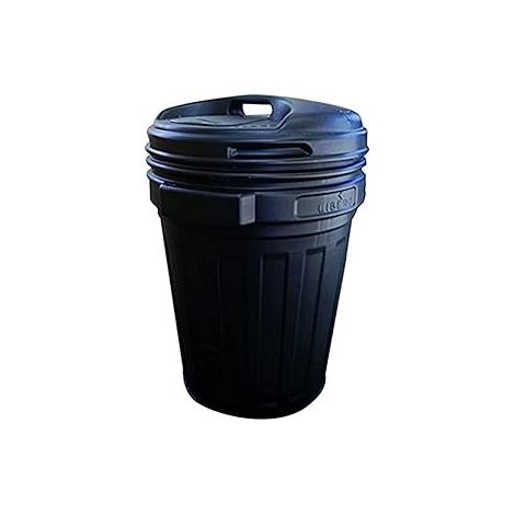 BIDONE CON COPERCHIO A VITE LT.70  lt.70 colore grigio/nero, cm.50x68h.