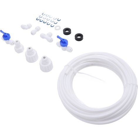 Kit de conduite d'eau pour réfrigérateur avec tuyau d'arrivée d'eau de 6,35 mm (1/4 po) pour système d'osmose inverse, compatible avec les réfrigérateurs côte à côte. (1/5)