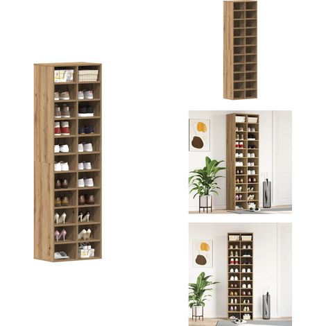 Schuhschrank Artisan-Eiche 54x34x183 cm Holzwerkstoff - Schuhschrank - Schuhschränke - Schuhregal - Schuhablage (1/5)
