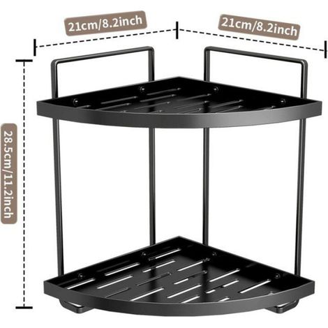 Étagère de Rangement D'Angle Noire pour Comptoir de Salle de Bain, Réfrigérateur et Accessoires de Rangement pour la Maison (1/5)