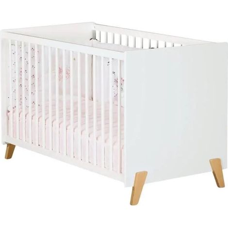 baby-price Joy Naturel Babybett Weiß 120x60 cm (1/3)