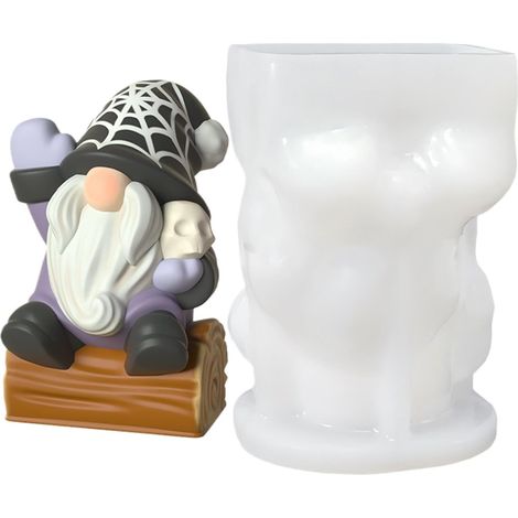 Stampi in silicone 3D fai da te per candele di Halloween - Gnomo carino (1/5)