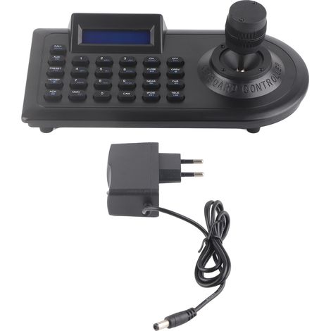 Caméra PTZ 3D avec joystick, écran LCD, compatibilité élevée pour surveillance sécurité publique, alimentation 100-240V prise EU.