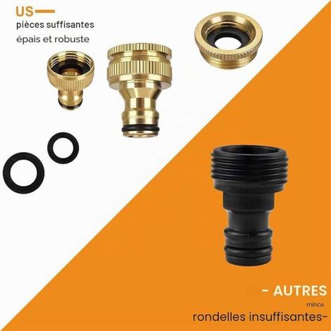 Raccord Rapide Robinet - 3/4 Pouces Et 1/2 Pouces - Jardin Extérieur Irrigation - Lot De 4 (1/5)