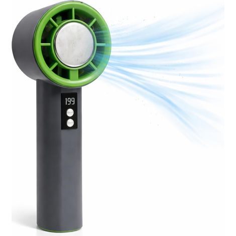 Ventilateur manuel avec fonction de refroidissement intégré jusqu'à 5 °C - Mini ventilateur de poche avec USB C rechargeable et portable (vert) (1/5)