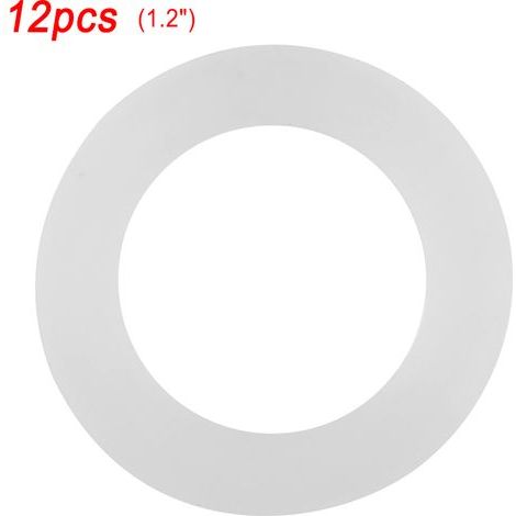 12 pièces joints plats silicone blanc O-ring pour tuyaux souples (1,2") (1/5)