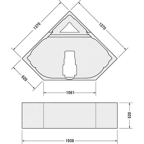 Duravit – Support pour baignoire d'angle D-Code 1400x1400 mm – Installation facile – Base solide pour baignoires D-Code – Matériaux durables
