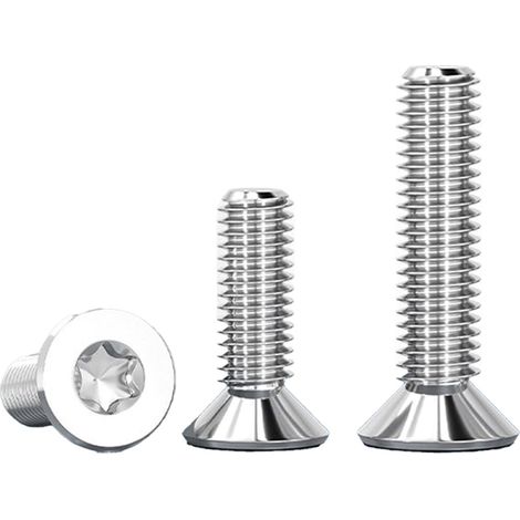20 Pièces M3x6mm Vis Torx à Tête Fraisée avec Six Pans Creux en Acier Inoxydable A2 V2A, Filetage Complet Vis Cylindriques Hexagonales à Tête Plate (1/5)