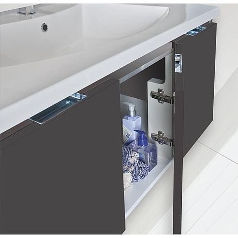 Ensemble de meubles de salle de bains ENOVI Série MBH anthracite brillant (1/5)