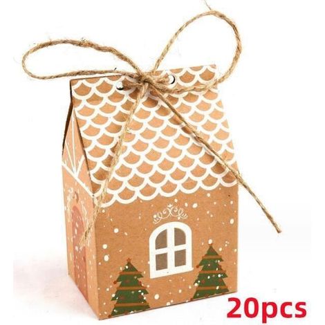 Bote cadeau - Nol - Papier kraft - 20 pices - Couleur peau de vache - Multi-fonctionnelle Couleur peau Couleur peau de BOITE CADEAU (1/4)