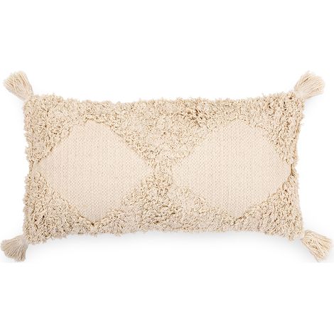 Boho Bali Style Cushion - Cover and Filling Included - Doris Cream (1/5)