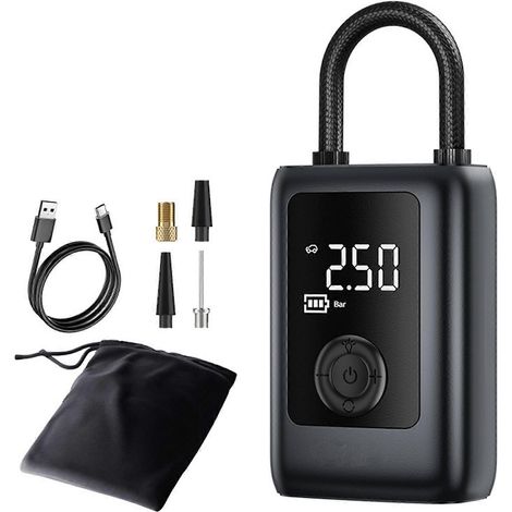 Compresseur d'air portable pour pneus, avec télécommande, pour gonfler les pneus de vélo, de voiture ou de moto.-AquaForge (1/5)