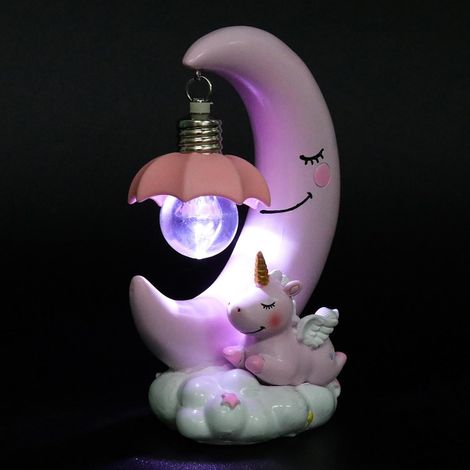 Lune D corative R sine Lampe de Nuit Chevet Gar on Fille (1/5)