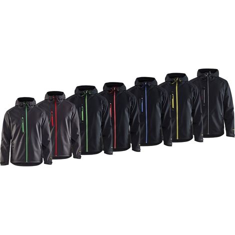 Giacca in softshell da lavoro Blaklader 4949 impermeabile - S - Nero/Verde (1/5)