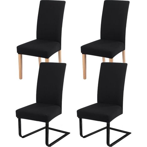 Stuhlhussen 4er Set für Schwingstühle, Stretch, abnehmbar, waschbar, Schwarz (1/5)