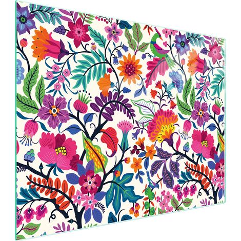 Planche à découper en verre 52x40 fleurs (1/5)