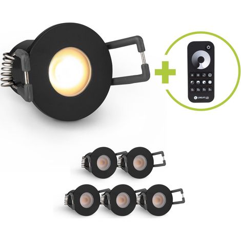 Einbaustrahler Mini Livorno 3W 2700K IP65 - Farbe: schwarz matt - Anzahl: 6x (1/5)