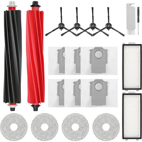 VORNE-Zubehör für Roborock Qrevo Master Staubsauger, enthält 1 Hauptbürste, 2 HEPA-Filter, 6 Staubbeutel, 4 Tücher (1/5)