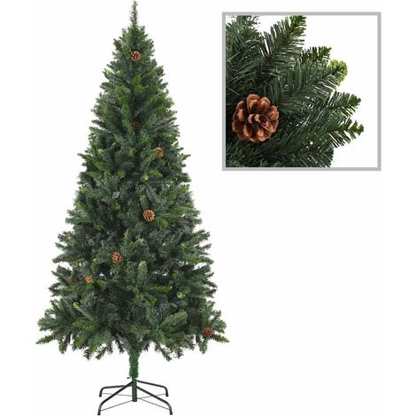 284315 vidaXL Artificial Christmas Tree with Pine Cones Green 180 cm (1/5)