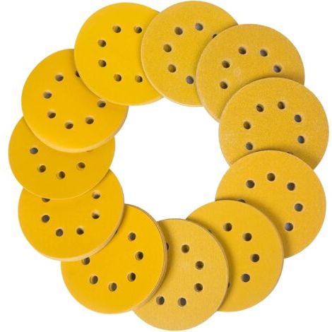 Green Mobility-Lot de 100 Disques Abrasifs, 125 mm avec 60 80 120 150 220 Grains 8 Trous Assortis pour Ponceuse Orbitale Aléatoire (1/5)