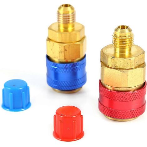 Raccord rapide R134a pour automobile, adaptateurs en laiton pour collecteur CA basse et haute tension (1/5)