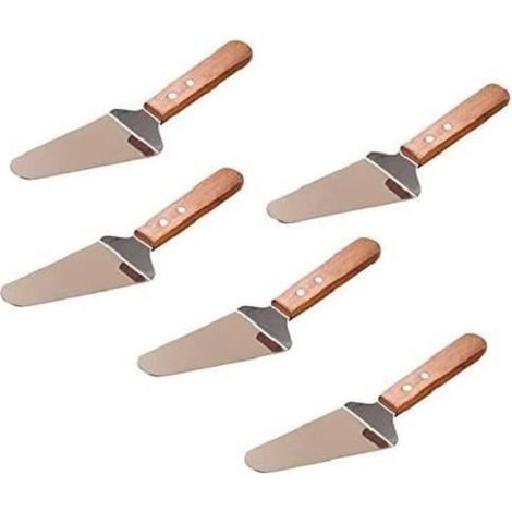 Pelle de Serveur de pâtisserie - Inox - 5Pcs - Poignée en Bois - 25.5cm - Antidérapante (1/4)