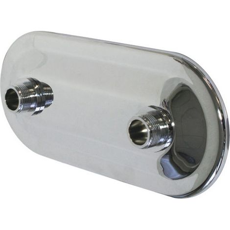 Blanc Habitat – Platine de fixation chromée pour sortie de cloison – Fixation raccord – Filetage plomberie – Entraxe 60mm – Joint d'étanchéité inclus (1/3)