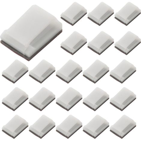 Supports et clips de fixation auto-adhésifs pour rubans LED, clips pour rubans LED, support pour rubans LED (lot de 100 blancs) (1/5)