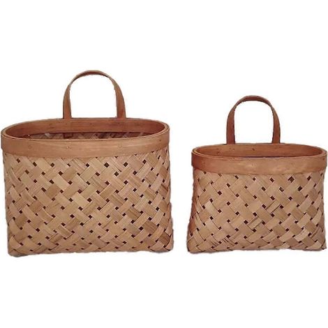 Panier suspendu tressé à la main pour ranger fruits et légumes de cuisine, pot de fleurs en bambou naturel tressé, décoration murale -B (1/4)